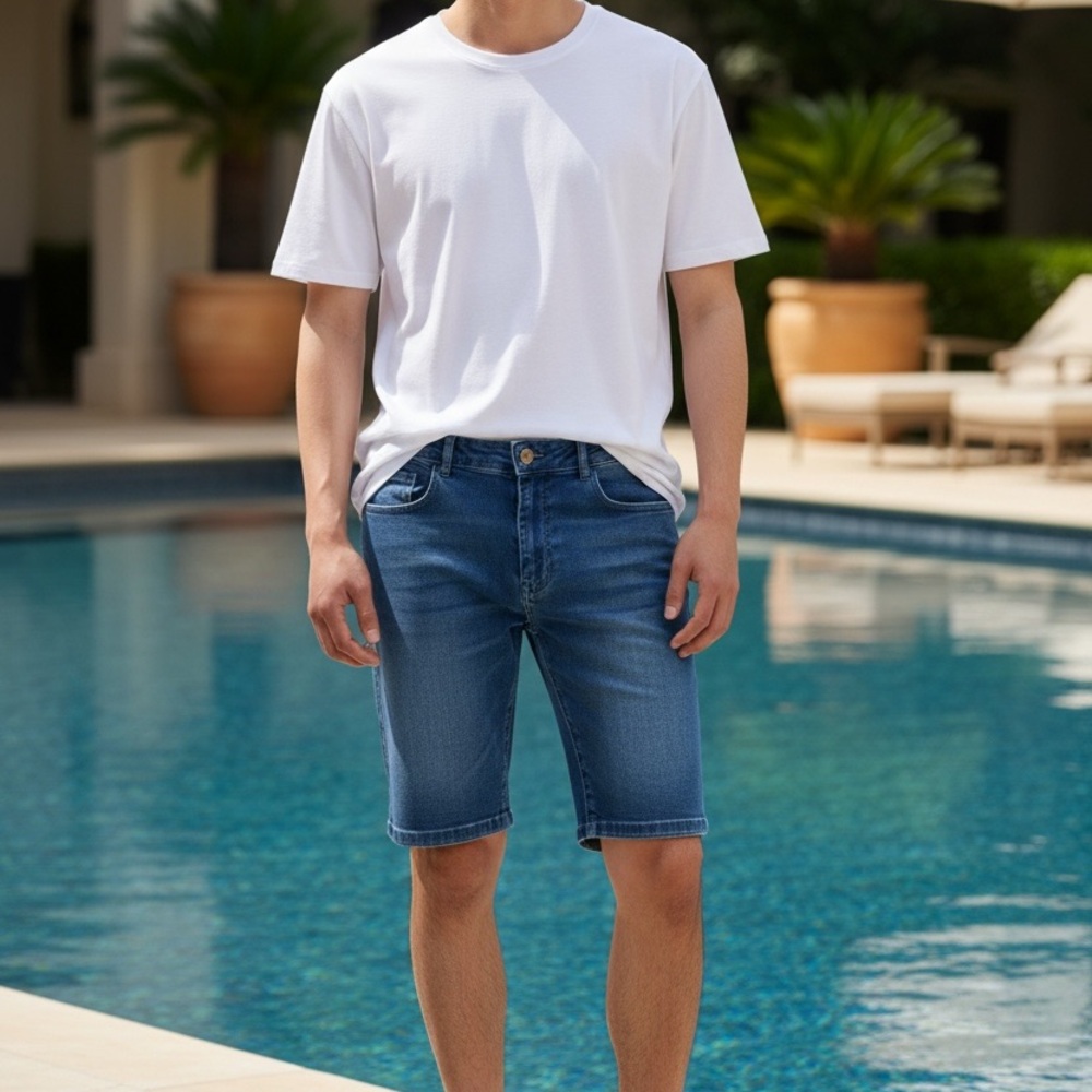 Casual Blue Jean Shorts for Men